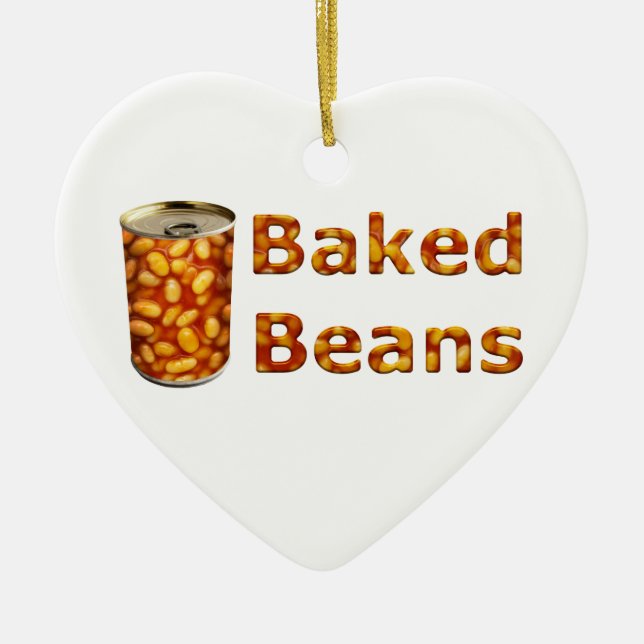 Baked Beans Can Ceramic Tree Decoration (Front)