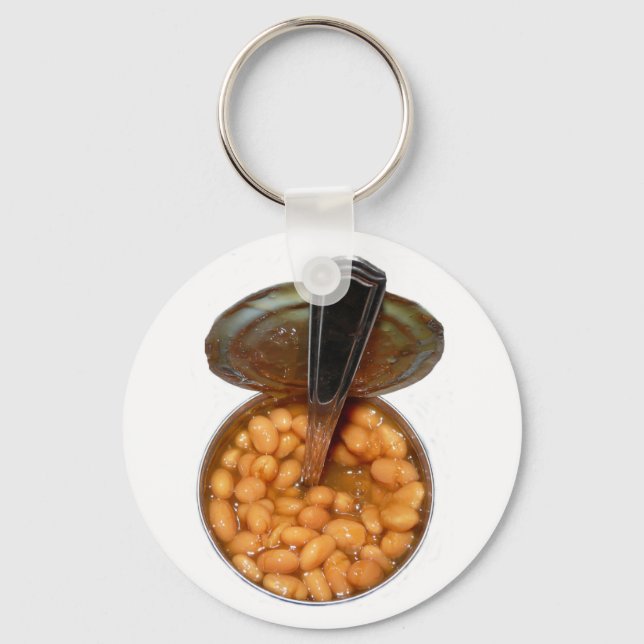 Baked Beans in Tin Can with Spoon Key Ring (Front)