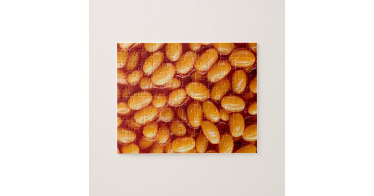 Baked beans jigsaw puzzle. jigsaw puzzle Zazzle