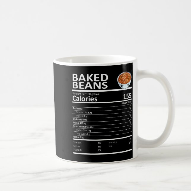 Baked Beans Nutritional Facts Thanksgiving X-mas G Coffee Mug (Right)