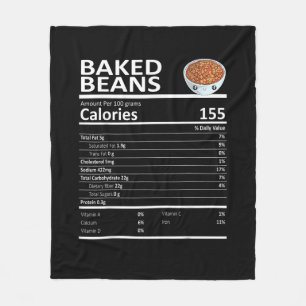 Baked Beans Nutritional Facts Thanksgiving X-Mas G Fleece Blanket