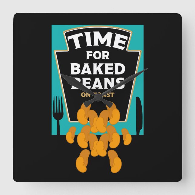 Baked Beans On Toast Square Wall Clock (Front)
