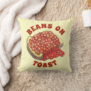 Baked Beans on Toast UK British Cuisine Food Cushion