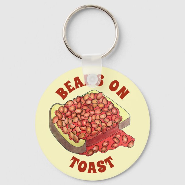 Baked Beans on Toast UK British Cuisine Food Key Ring (Front)