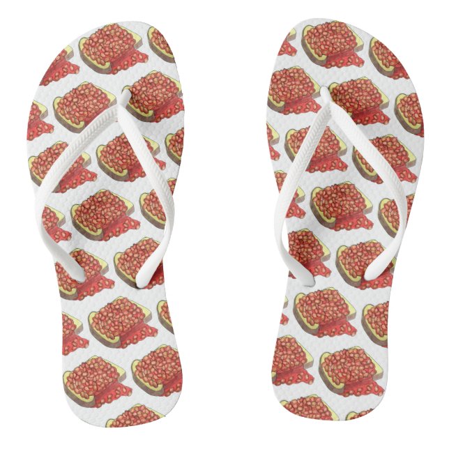 Baked Beans on Toast UK British Cuisine Food Thongs (Footbed)