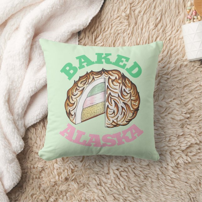 Baked Bombe Alaska Ice Cream Cake Dessert Food Cushion (Blanket)