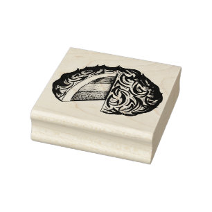 Baked Bombe Alaska Ice Cream Cake Dessert Food Rubber Stamp