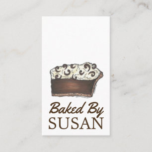 Baked By Bakery Baking Chocolate Cream Pie Slice Business Card