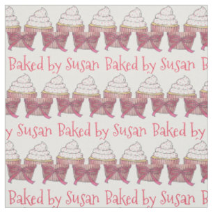 Baked by Personalised Pink Frosted Cupcake Cake Fabric