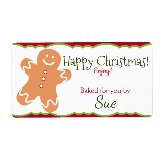 Baked By YOU Christmas Cookie Gift Labels (Front)