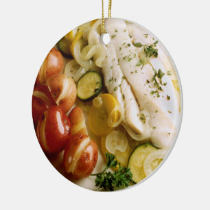 Baked Fish Dinner Ceramic Ornament