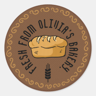 Baked Fresh Customisable Bakery Classic Round Sticker