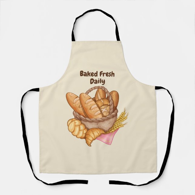 Baked Fresh Daily Bread and Rolls Bakery, Baking   Apron (Front)