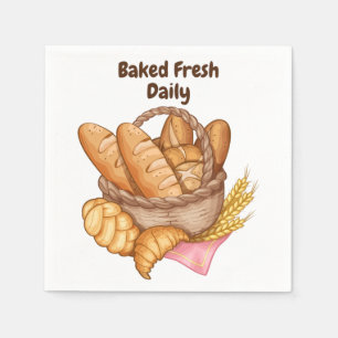 Baked Fresh Daily Bread and Rolls Bakery, Baking   Napkin
