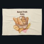 Baked Fresh Daily Bread and Rolls Bakery, Baking   Tea Towel<br><div class="desc">Baked Fresh Daily</div>