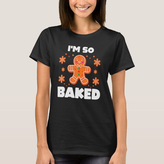 Baked Gingerbread Man Costume Christmas Cookie T-Shirt (Front)