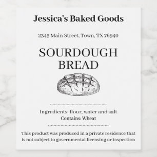 Baked Good Cottage Bakery Product Label ZCB-001