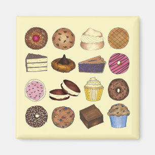 Baked Goods Cupcake Creampuff Muffin Cookie Cake Magnet