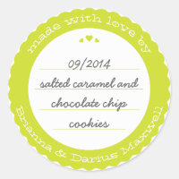 Baked Goods Round Gift Label Sticker Circle Citron
