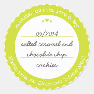 Baked Goods Round Gift Label Sticker Circle Citron