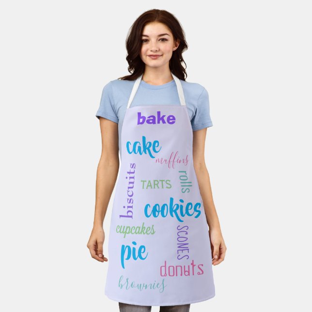 Baked Goods Words Purple Kitchen Apron (Worn)