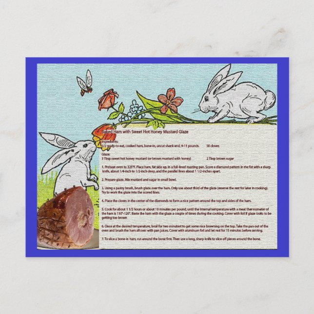 Baked Ham Easter Recipe Card (Front)