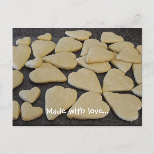Baked Heart Shaped Cookies Postcard (Front)