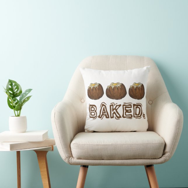 Baked Jacket Russet Potato Potatoes Butter Food  Cushion (Chair)