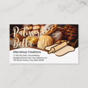 Baked Pastries Rolling Pin and Dough Business Ca Card