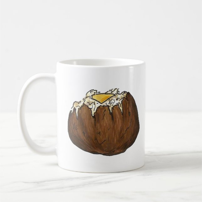 Baked Potato w/ Butter Dinner Food Foodie Picnic Coffee Mug (Left)