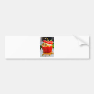 Baked stuffed peppers with meat sauce and cheese bumper sticker