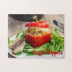 Baked Stuffed Peppers with meat sauce and cheese Jigsaw Puzzle
