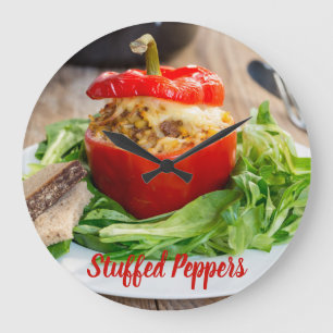 Baked Stuffed Peppers with meat sauce and cheese Large Clock