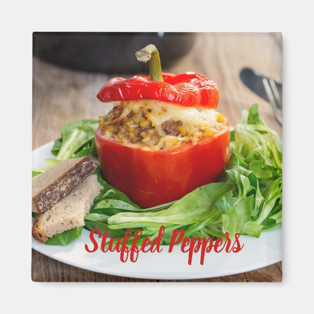 Baked Stuffed Peppers with meat sauce and cheese Magnet (Front)