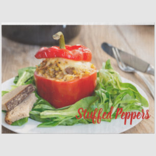 Baked Stuffed Peppers with meat sauce and cheese Tissue Paper