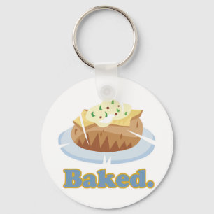 BAKED text baked potato Key Ring