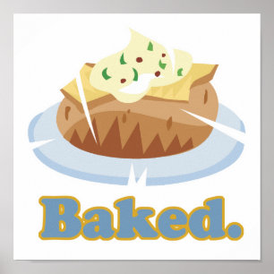 BAKED text baked potato Poster