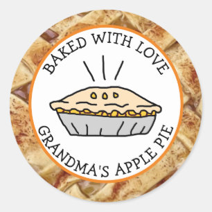 Baked with Love, Apple Pie Personalized Classic Round Sticker