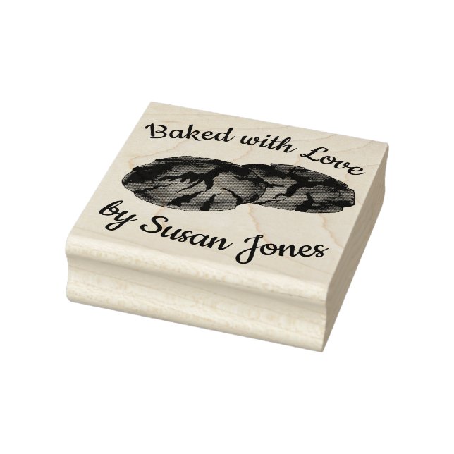 Baked with Love Baked By Ginger Snap Cookies Rubber Stamp (Stamp)