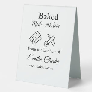Baked with love bakery business add name texture l