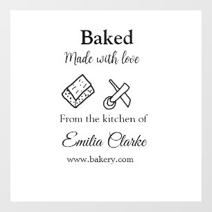 Baked with love bakery business add name texture l