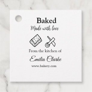 Baked with love bakery business add name texture l favour tags