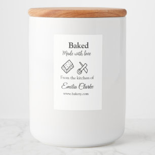 Baked with love bakery business add name texture l food label