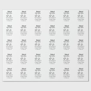 Baked with love bakery business add name texture l wrapping paper