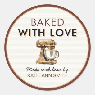 Baked With Love Bakery Goods Label Stickers