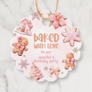 Baked with love Christmas Cookie Birthday party Favour Tags