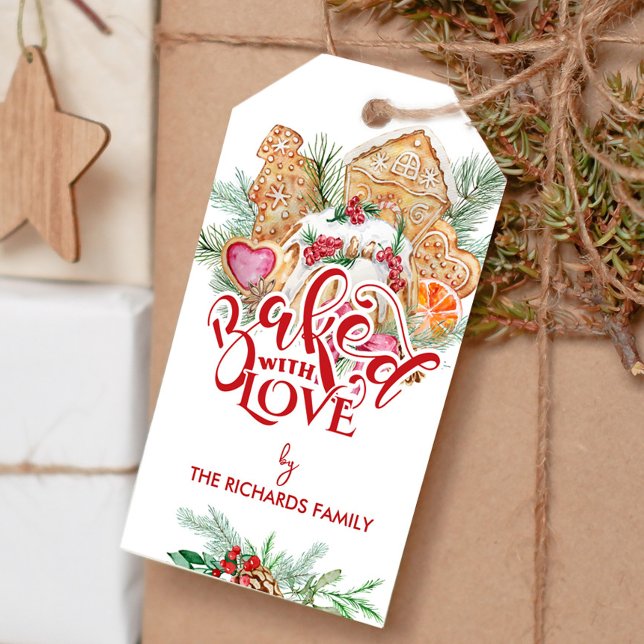 Baked with Love Christmas Cookie Holiday Favour Ta Gift Tags (Creator Uploaded)