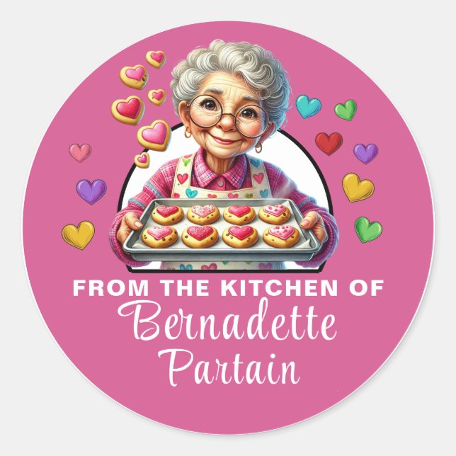 Baked with Love  Classic Round Sticker (Front)