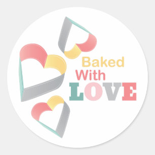 Baked With Love Classic Round Sticker