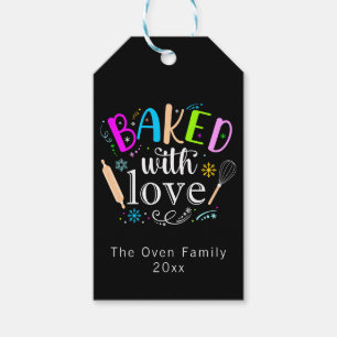 Baked with Love Colorful Holiday Modern Gift Tags